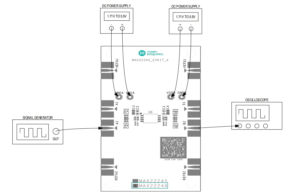 Schéma du circuit d'application - Analog Devices Inc. Kits d'évaluation MAX2224x/MAX2229x